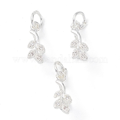 Placcatura a cremagliera in ottone con pavé di zirconi cubici a forma di foglia rompighiaccio pizzichi&nbsp;KK-G464-07S