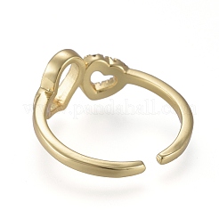 Anneaux de manchette en laiton micro pave zircone cubique&nbsp;RJEW-K232-16G