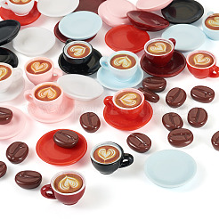 13 Stil Mini-Kaffeebohne & Kaffeetasse Harz Display Dekorationen&nbsp;DJEW-TA0001-20