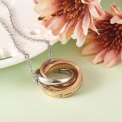 Collar con colgante entrelazado de 3 círculo para mujer&nbsp;JN1012A
