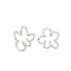 Ohrstecker aus Sterlingsilber mit hohler Blume 925&nbsp;EJEW-S271-03P