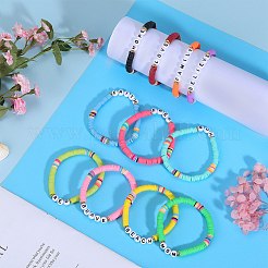 11 Stück 11 Stil Fimo Heishi Surfer Stretch Armbänder Set&nbsp;BJEW-SW00122