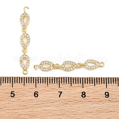 Ciondoli connettore in ottone con micro pavé di zirconi chiari&nbsp;CU-CBAA6E8-12G