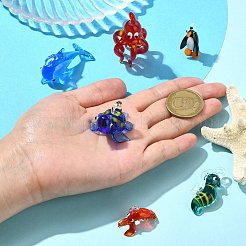 6pcs 6 Arten handgemachte Bunte Malerei-Anhänger&nbsp;LAMP-CJ0002-69