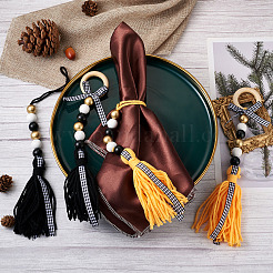 4 pz. 2 decorazioni pendenti con nappe in filato di lana a tema per l'ultimo anno&nbsp;HJEW-CF0001-18