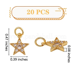 20 ciondoli in ottone con micro pavé di zirconi cubici&nbsp;ZIRC-SZ0001-93