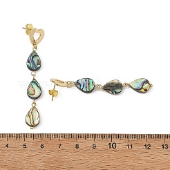 Ohrstecker mit Anhänger aus natürlicher Abalone-/Paua-Muschel&nbsp;EJEW-JE07409