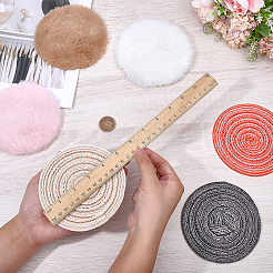 6 Stück 6 Stile flacher runder Mini-Velet-Teppich&nbsp;AJEW-FG0005-68
