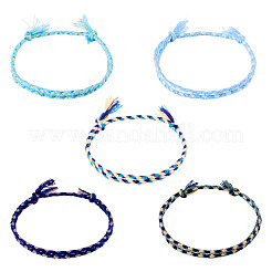 5 pulsera trenzada de cordón de algodón bohemio de 5 colores&nbsp;BJEW-TA0001-27