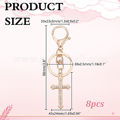 8 llavero de aleación con rhinestone&nbsp;KEYC-HY0001-41