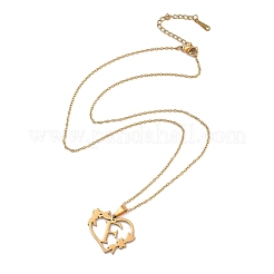 Colliers pendentifs en acier inoxydable 201 avec placage sous vide PVD&nbsp;NJEW-R267-02F-G