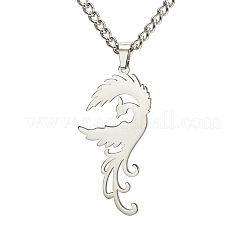 Colliers pendentif phénix en acier inoxydable 201&nbsp;FS-WGEE3B8-01