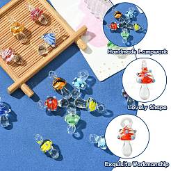 14pcs 7 Arten handgemachte Bunte Malerei-Anhänger&nbsp;LAMP-CJ0002-20