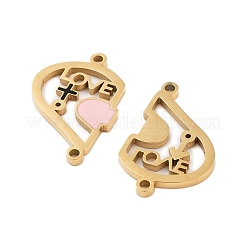 Dijes de conector para niña y niño de acero inoxidable 304 con baño de iones (IP) para San Valentín&nbsp;STAS-Z078-15G