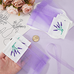 25 Stück bedruckte Organza-Aufbewahrungsbeutel aus Baumwolle mit Kordelzug und Band für getrocknete Blumen&nbsp;ABAG-SP0001-56B