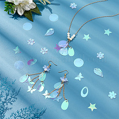 80 g 8 stile stella/foglia/farfalla arcobaleno iridescente paillettes/perline in pvc e maglie e pendenti&nbsp;PVC-PH0001-30