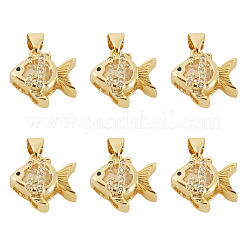Ciondoli in ottone con micro pavé di zirconi da 6 pezzo&nbsp;KK-TA0009-09A
