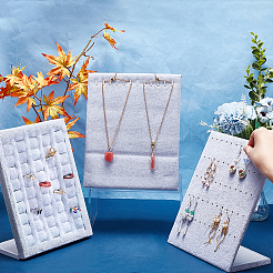 3 stücke 3 arten samt finger ring & halskette & ohrring display steht&nbsp;ODIS-PH0001-60B
