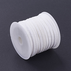 3x1.5 mm bianco finto piatto cavo di pelle scamosciata&nbsp;X-LW-R003-21
