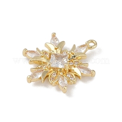 Weihnachtsmotiv Messing Micro Pave Zirkonia Anhänger&nbsp;X-KK-Z065-01-02G