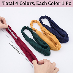 4 Stück elastische Stirnbänder aus Polyester in 4 Farben.&nbsp;OHAR-DJ0001-23A