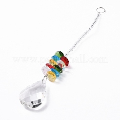 Decorazione a sospensione con decorazione a sospensione a parete con perline di cristallo a goccia&nbsp;HJEW-G019-01E