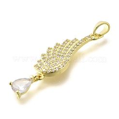 Ciondoli in ottone con placcatura a cremagliera con micro pavé di zirconi chiari&nbsp;KK-M309-09G