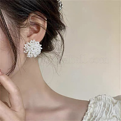 Ohrstecker aus Kunstperlen-Kunststoff mit Blumenmotiv&nbsp;FS-WGFEC53-01