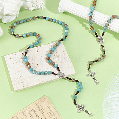 2 collier de chapelet en perles rondes en acrylique de 10 mm&nbsp;NJEW-UN0001-93