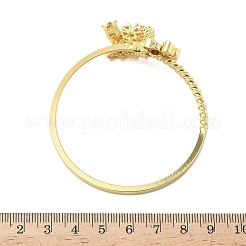 Messing Micro Pave klare Zirkonia Manschette Armreifen&nbsp;BJEW-F513-04G