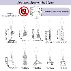 20 Stück 10 Stil 304 Edelstahl-Einfädler&nbsp;DIY-AB00051