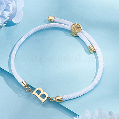 1 braccialetti scorrevoli in cordino di nylon regolabile per donna&nbsp;BJEW-LP0001-33B-G