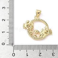 Pendentifs avec zircon cubiques à micro-pavés en laiton&nbsp;KK-S337-08G-E