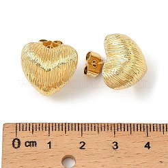 Orecchini a bottone a cuore in ottone&nbsp;EJEW-F389-22G