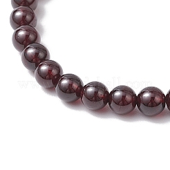 Runde Stretch-Armbänder aus natürlichem AAA-Granat und Erdbeerquarzperlen für Damen&nbsp;BJEW-JB11825-02