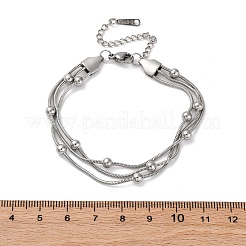 Mehrreihige Kugelarmbänder aus Edelstahl&nbsp;LS-BJEW-L687-01P
