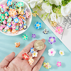 100pcs 3 Arten handgemachte Polymerton 3d Blume Plumeriaperlen&nbsp;CLAY-SC0002-61