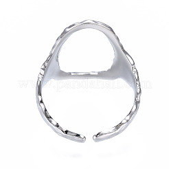 Bague de manchette ovale ouverte en acier inoxydable 304 anti-ternissement&nbsp;X-RJEW-T023-91P