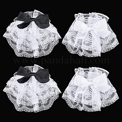 2 Paar 2 Farben Polyester Bowknot Hochzeit Braut Ärmelschoner&nbsp;BJEW-GF0001-20