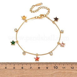 Charm-Armbänder aus Edelstahl 304 mit Pavé-Fassung aus Zirkonia für Damen&nbsp;BJEW-T027-03G