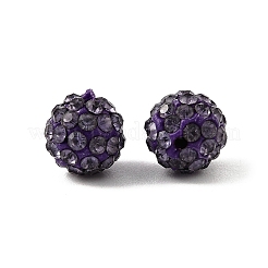 Hälfte gebohrt Polymer Clay Strass runde Perlen&nbsp;X-RB-H258-HD8mm-539
