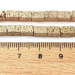 Fili di perle di roccia lavica naturale elettrodeposta&nbsp;G-I360-K01-02