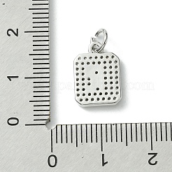 Placage de crémaillère en laiton micro pavé breloques en zircone cubique claire&nbsp;KK-G501-01R-P