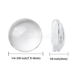 Cabochon in vetro trasparente&nbsp;X-GGLA-R026-8mm