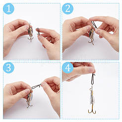 140 pieza de 7 estilos de clips de pesca de acero inoxidable 304&nbsp;STAS-FH0001-88