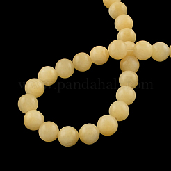 Runde natürlichen gelben Jade Perlen Stränge&nbsp;G-R336-8mm-03