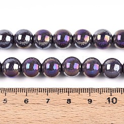 Undurchlässige Glasperlenstränge galvanisieren&nbsp;GLAA-T032-P10mm-AB15