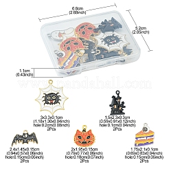 12pcs 6 Stil Halloween Thema Legierung Emaille Anhänger&nbsp;ENAM-FS0001-46