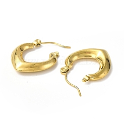 Boucles d'oreilles créoles creuses en acier inoxydable 304 avec placage ionique (IP) pour femmes&nbsp;STAS-B034-14G