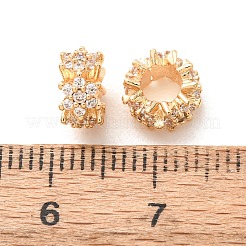 Zwischenperlen aus Messing mit Zirkonia-Pavé&nbsp;KK-F942-25G-01